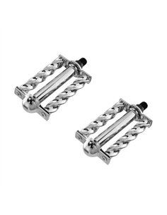 Pedals Square Twisted 1/2" Chrome