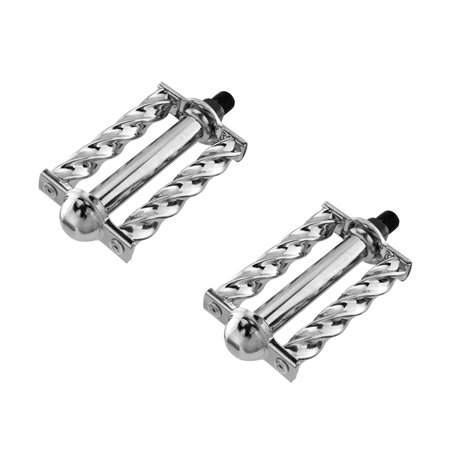 Pedals Square Twisted 1/2" Chrome