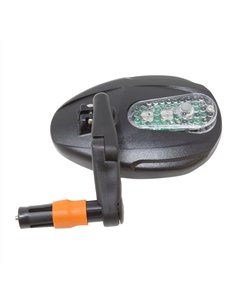 Mirror 3D Bar End Mount w/LED Flashing Light Black 2200SSAF