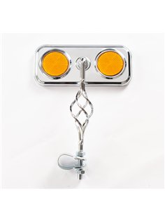 Mirror Rectangle Cage Chrome/Amber Reflectors