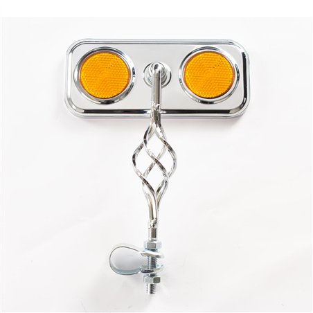 Mirror Rectangle Cage Chrome/Amber Reflectors