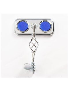 Mirror Rectangle Cage Chrome/Blue Reflectors