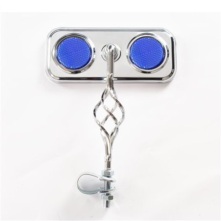 Mirror Rectangle Cage Chrome/Blue Reflectors