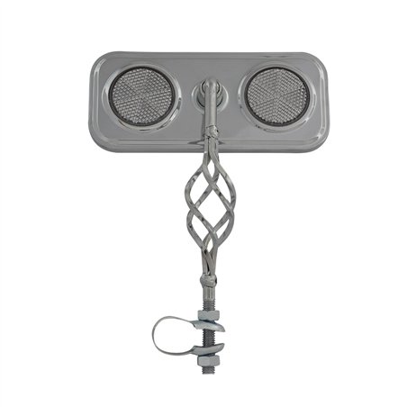 Mirror Rectangle Cage Chrome/Clear Reflectors