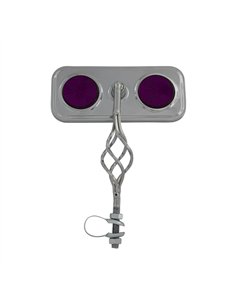 Mirror Rectangle Cage Chrome/Purple Reflectors