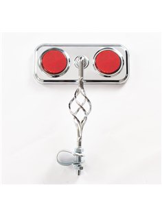 Mirror Rectangle Cage Chrome/Red Reflectors