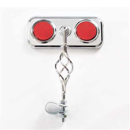 Mirror Rectangle Cage Chrome/Red Reflectors
