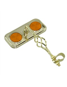 Mirror Rectangle Cage Gold/Amber Reflectors