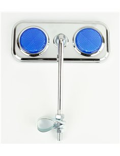 Mirror Rectangle Chrome/Blue Reflectors