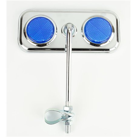 Mirror Rectangle Chrome/Blue Reflectors