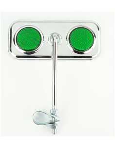 Mirror Rectangle Chrome/Green Reflectors