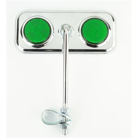 Mirror Rectangle Chrome/Green Reflectors