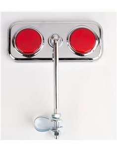 Mirror Rectangle Chrome/Red Reflectors