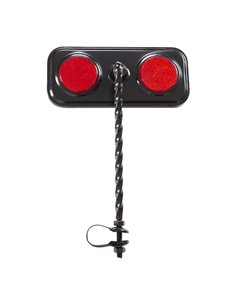 Mirror Rectangle Double Flat Twisted Gold/Red Reflectors