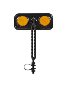 Mirror Rectangle Double Square Twisted Black/Amber Reflectors