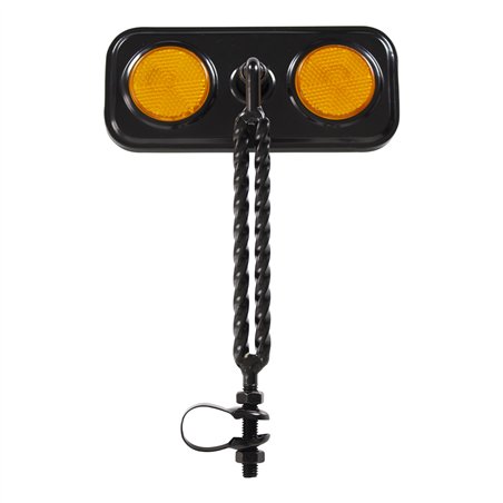 Mirror Rectangle Double Square Twisted Black/Amber Reflectors